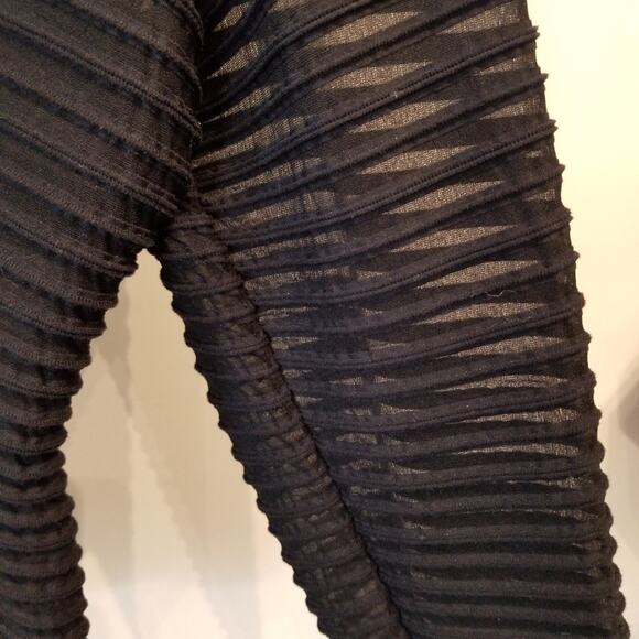 Formal Sheer Black Stretch Button Top Wide Lapels Holiday Party Cruise Plus Sz1X - Picture 6 of 12